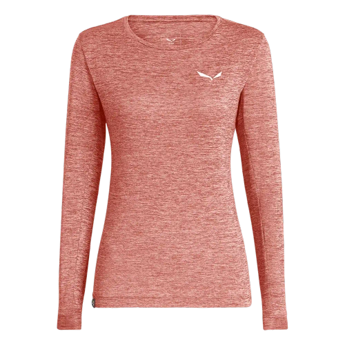 Koszulka Trekkingowa z dł. Rękawem dla Kobiet Salewa PUEZ MELANGE DRY W L/S TEE - desert pink melange