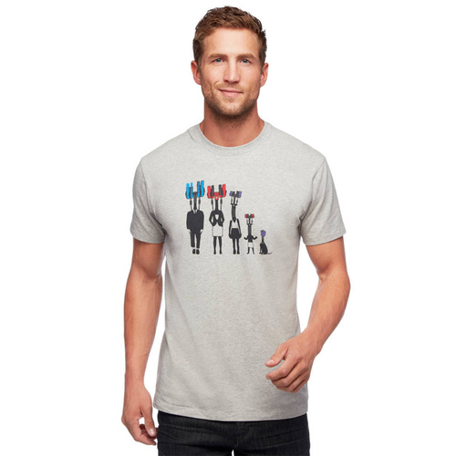 Koszulka Bawełniana Męska Black Diamond M SS CAM FAMILY TEE - Nickel/Heather