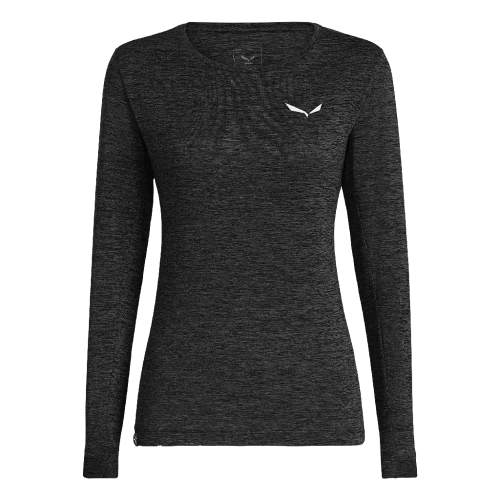Damska Koszulka z dł. Rękawem do Trekkingu Salewa Puez Melange Dry W L/S Tee - black out melange