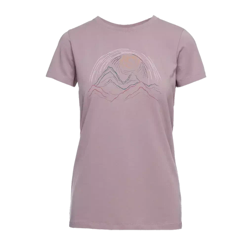 Damska Koszulka Bawełniana Black Diamond W SUMMIT SCRIBBLE TEE - Wood Violet