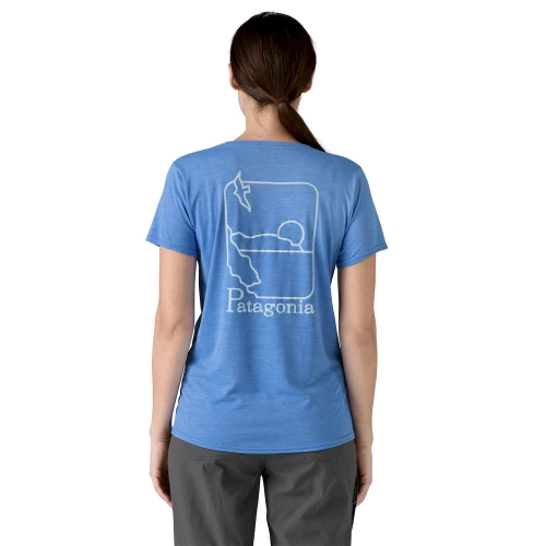 Damska Szybkoschąca Koszulka Patagonia W's Cap Cool Daily Graphic Shirt - Waters - Swelldrifter: Abundant Blue X-Dye