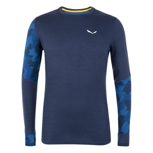 Koszulka Ocieplana Męska Salewa Cristallo Warm Amr M L/s Tee - navy blazer