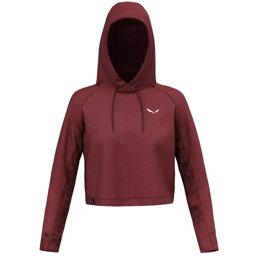 Bluza z Konopii Salewa Lavaredo Hemp W Crop Hoody - syrah