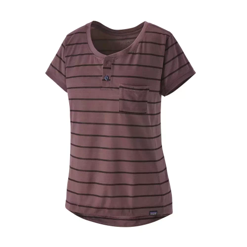 Koszulka Damska Patagonia W's Cap Cool Trail Bike Henley - Furrow Stripe: Dusky Brown