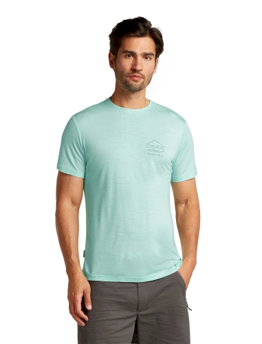 Oddychająca Męska Koszulka Icebreaker M Mer 125 Cool-Lite Sphere SS Tee Explor - mint