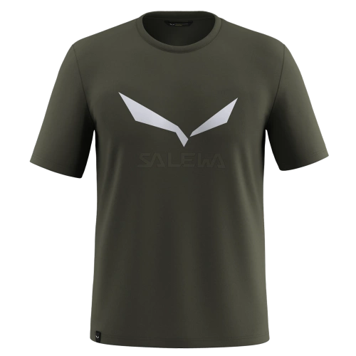 Męska koszulka szybkoschnąca Salewa SOLIDLOGO DRY M T-SHIRT. - dark olive