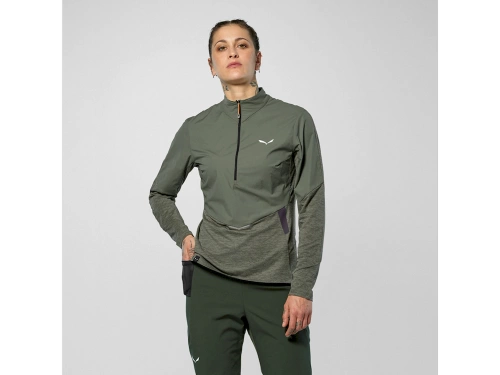 Koszulka Damska z Długim Rękawem Salewa PEDROC DRY WIND HZ TEE W - faded green