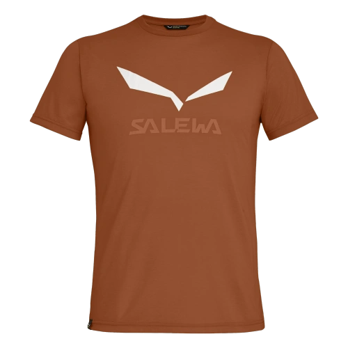 Męska koszulka szybkoschnąca Salewa SOLIDLOGO DRY M T-SHIRT - bombay brown