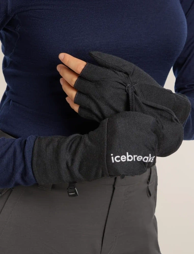 Rękawiczki Icebreaker U Mer Sierra Convertible Mitten - black