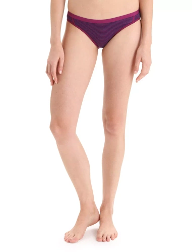 Damskie Majtki z Merino Icebreaker W Siren Bikini - Go Berry/Royal Navy