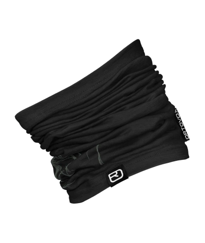 Ciepły komin merino na szyję Ortovox 120 TEC LOGO NECKWARMER - black raven
